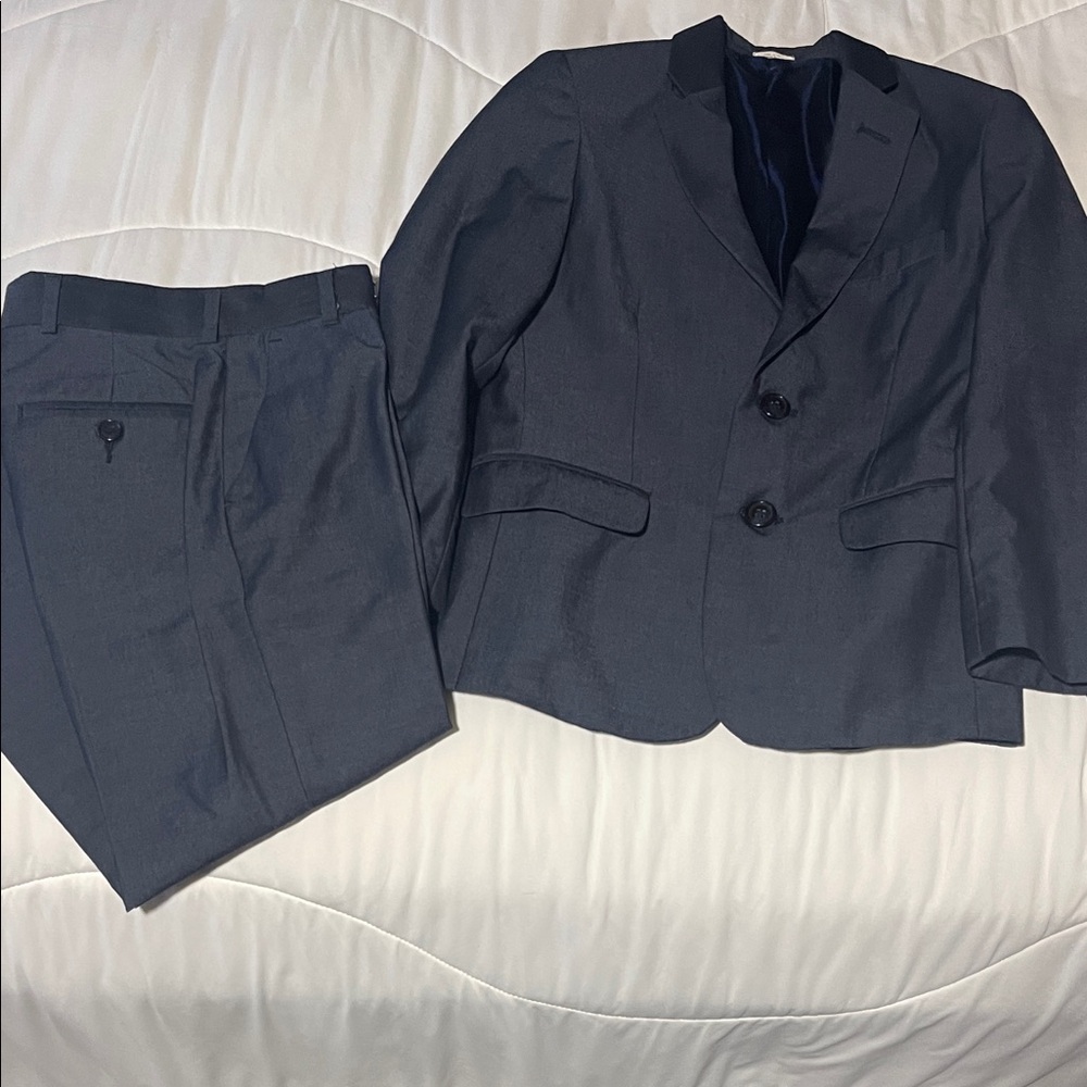 Boys Classic Blue Gray Calvin Klein Suit